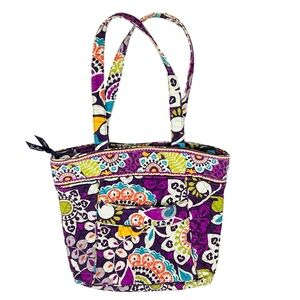 Vera Bradley Miller Bag Tote Floral Plum Crazy Resort Travel Beach Pool